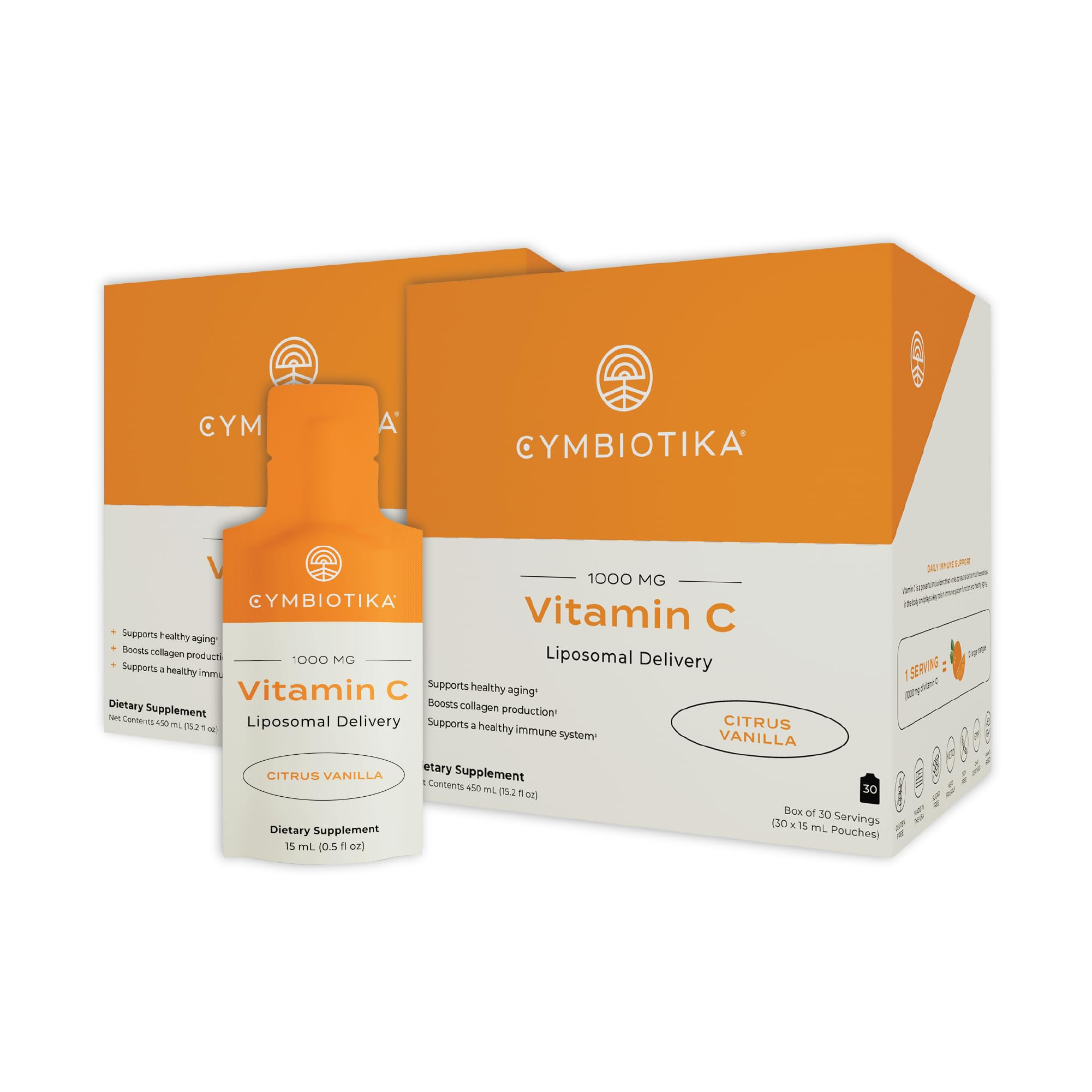 CYMBIOTIKA Vitamin C Individual Packets, Liposomal Delivery, Supplement for Immune Support, Colla... | Amazon (US)