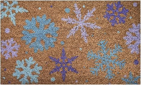 Ninamar Door Mat Winter Snowflakes Natural Coir - 29.5 x 17.5 inch | Amazon (US)