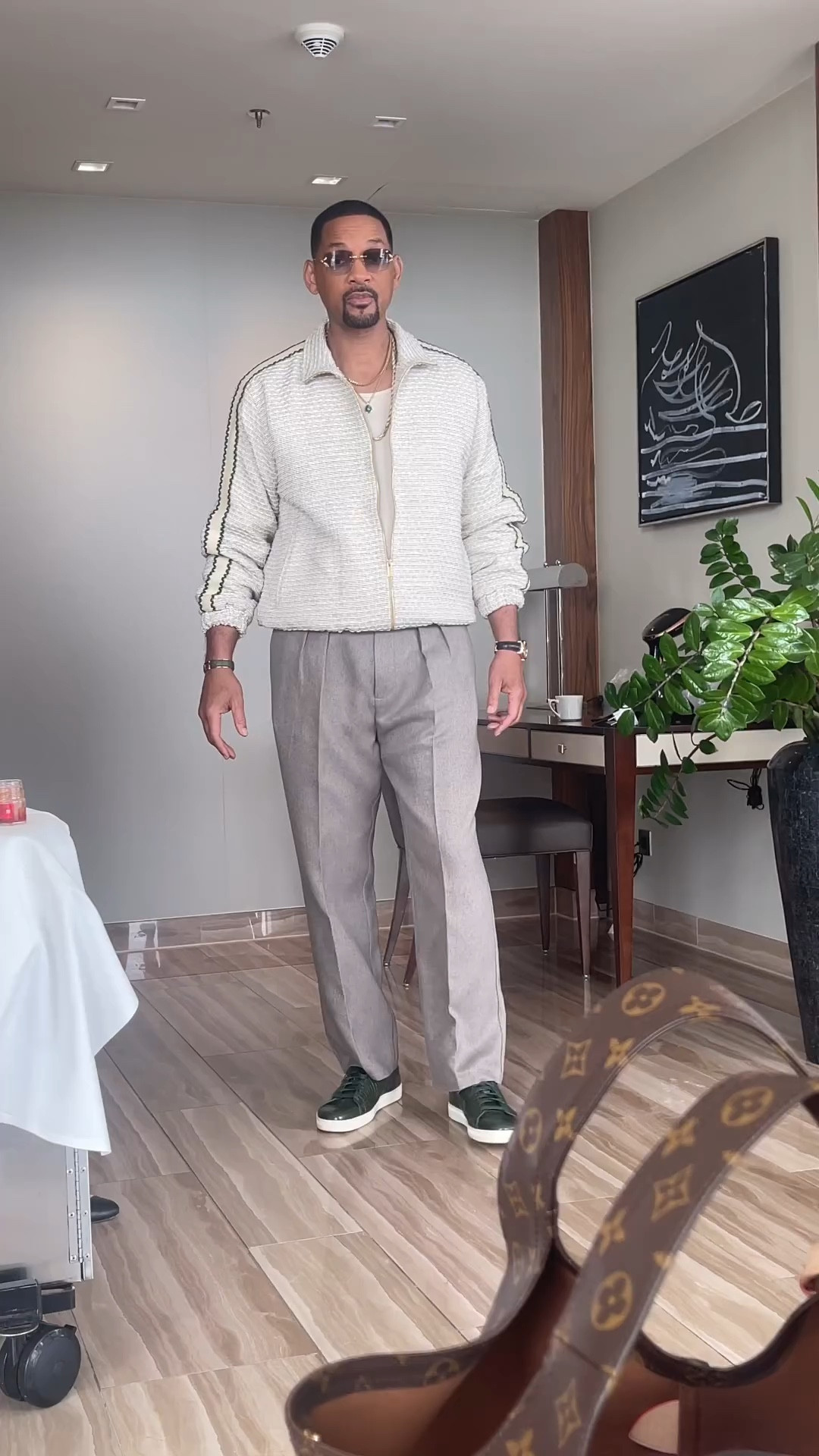 @officialfawn BERLIN…… Wills wearing JACKET @droledemonsieur PANT @manieredevoir SNEAKERS @tomford Sunnies @vintageframes #badboysrideordie2024 #willsmith #martinlawrence