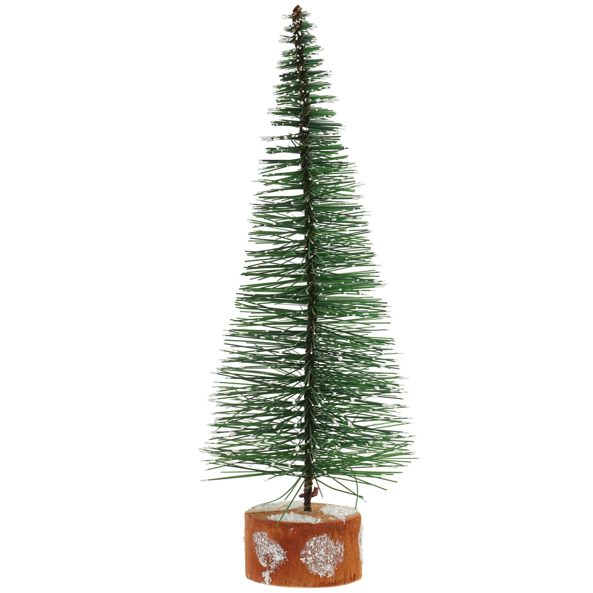 9" Frosted Green Bottle Brush Artificial Mini Pine Christmas Tree - Unlit | Walmart (US)