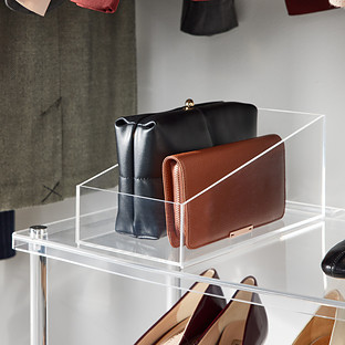 The Container Store® 6-Pair Luxe Acrylic Shoe Cubby Bin Clear | The Container Store