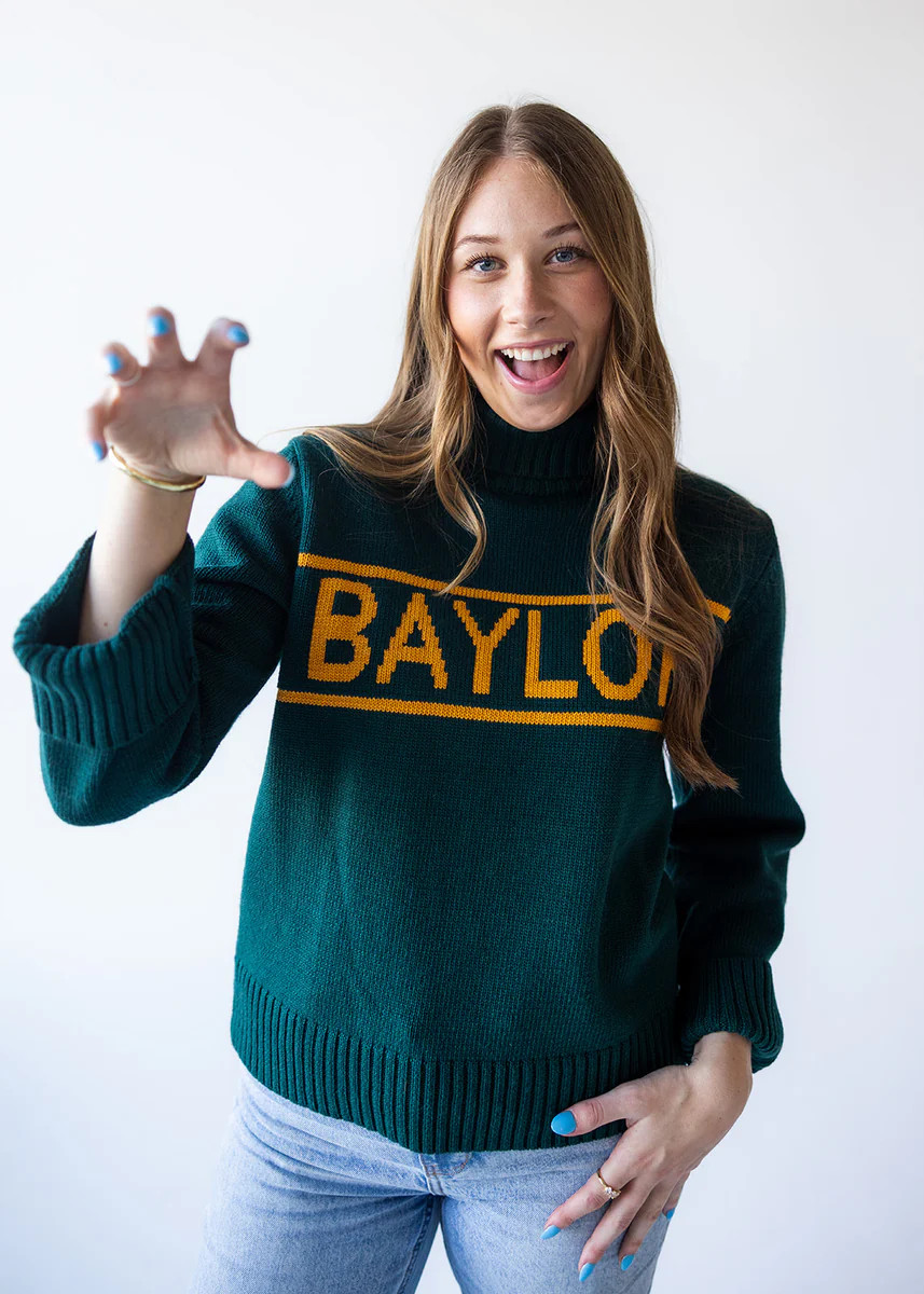 Baylor Railway Sweater Rolled Turtleneck | Gameday Social