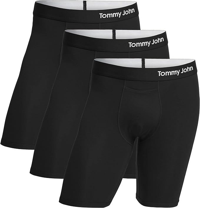 Tommy John Men’s Underwear –Cool Cotton Boxer Briefs with Contour Pouch-Longer 8" Inseam– C... | Amazon (US)