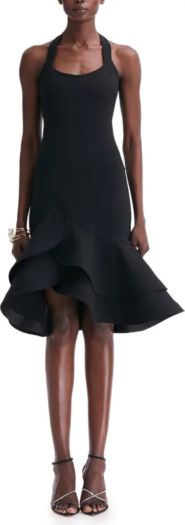 Oscar de la Renta Tiered Ruffle Halter Dress | Nordstrom | Nordstrom