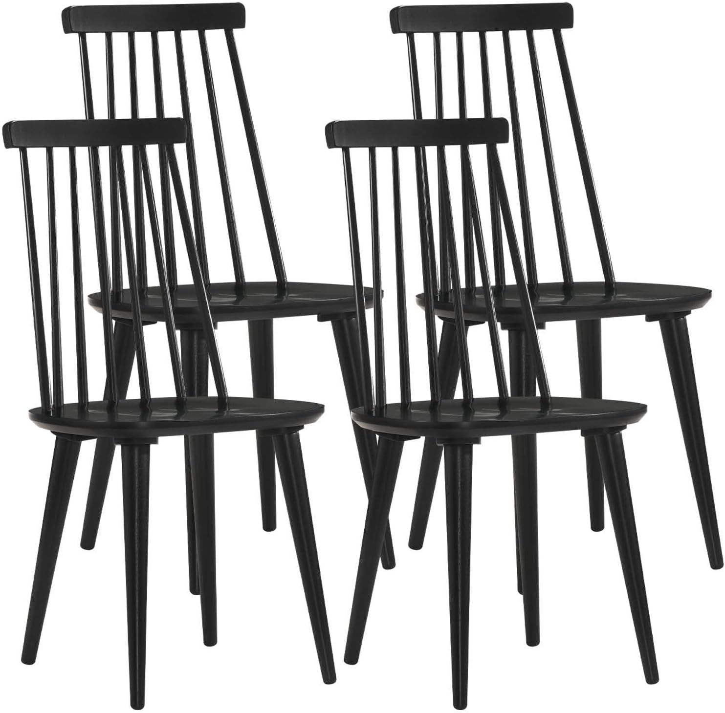 DUHOME Dining Chairs Set of 4 Wood Dining Room Chair Black Spindle Side Kitchen Room Country Farm... | Amazon (US)