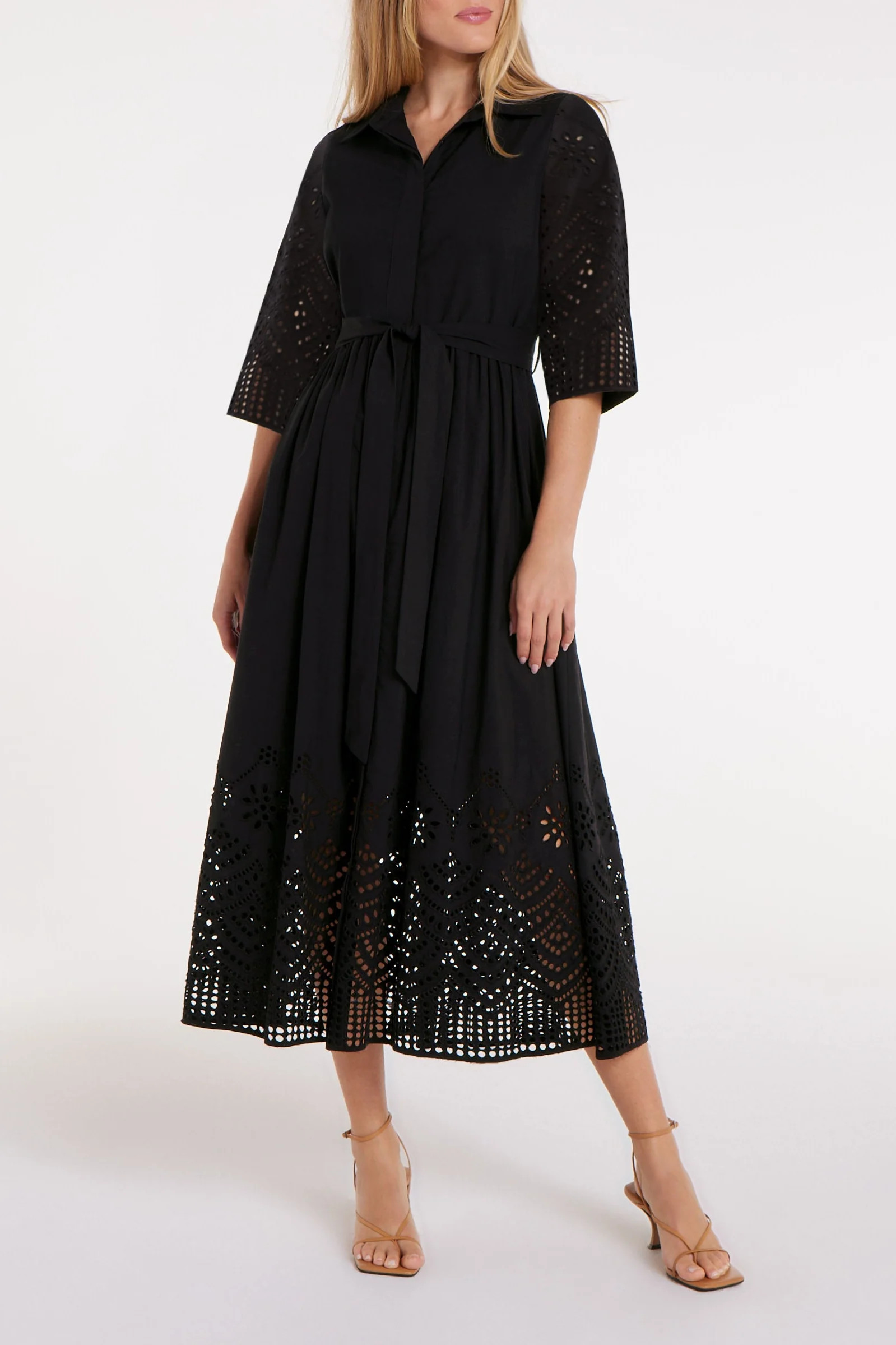 Francesca Dress in Black Eyelet | Hermoza