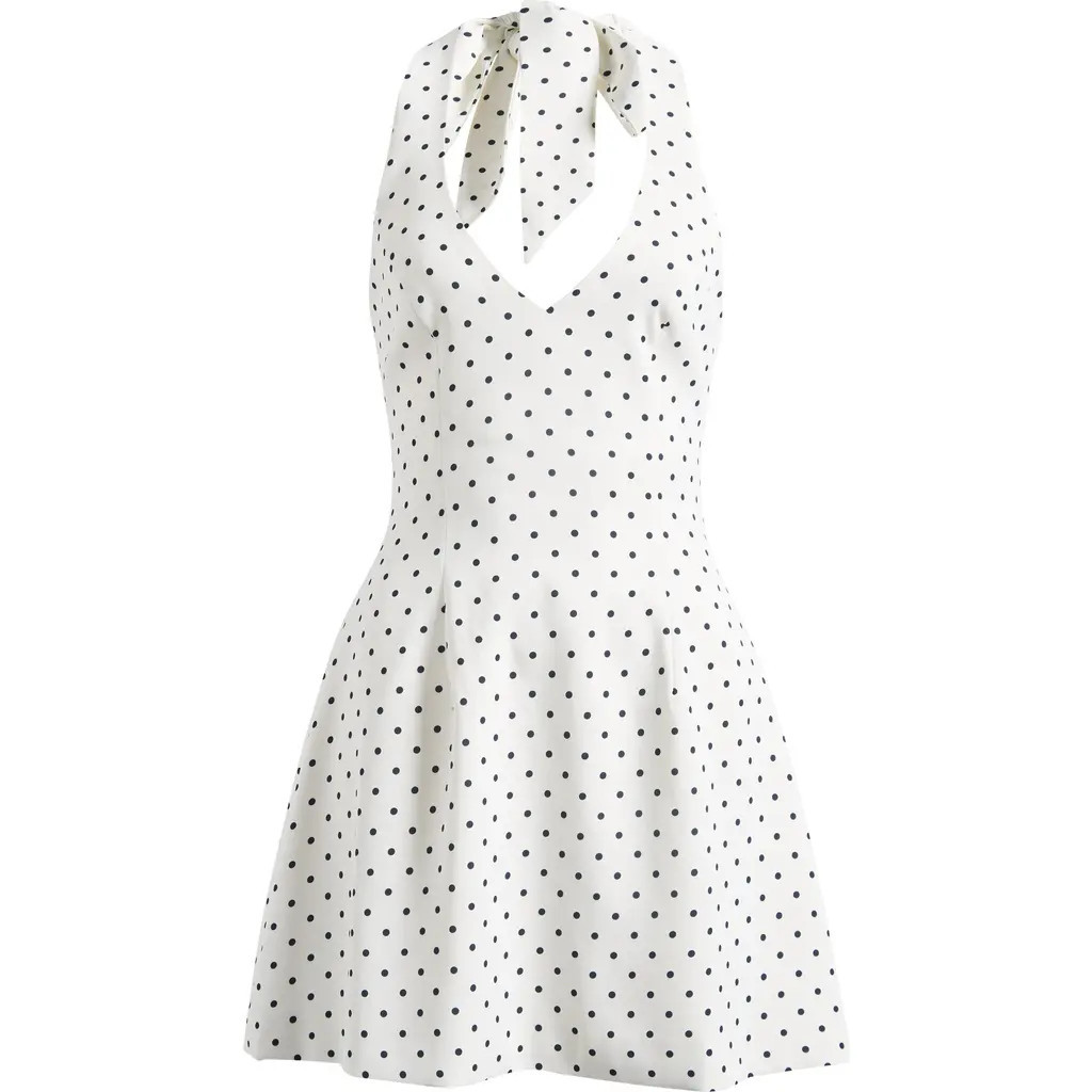 Odd Muse Dot Sleeveless Minidress in White Polka Dot at Nordstrom, Size Small | Nordstrom