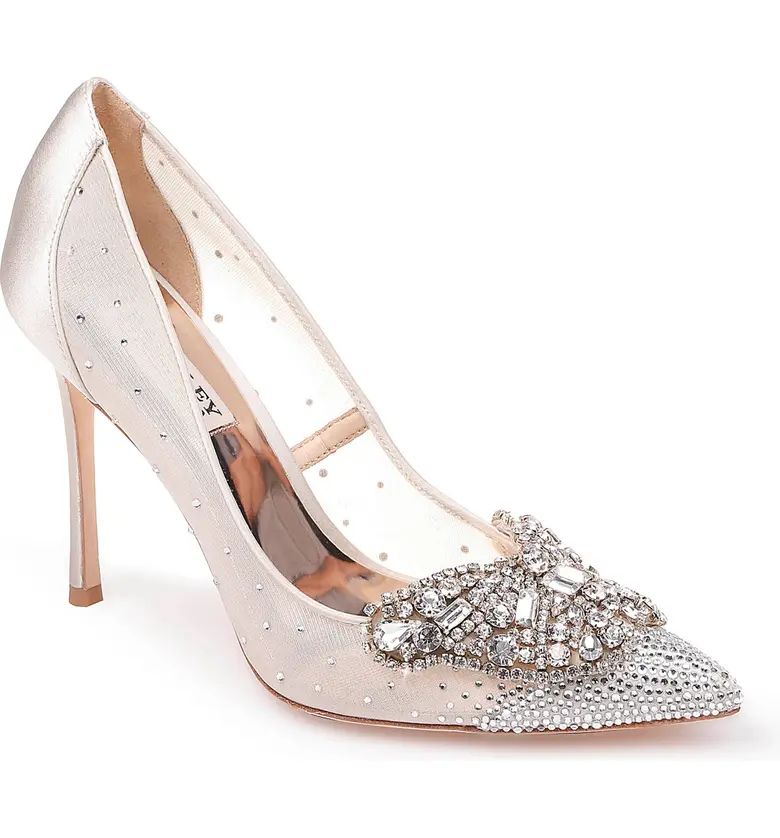 Badgley Mischka Collection Quintana Crystal Embellished Pointed Toe Pump (Women) | Nordstrom | Nordstrom