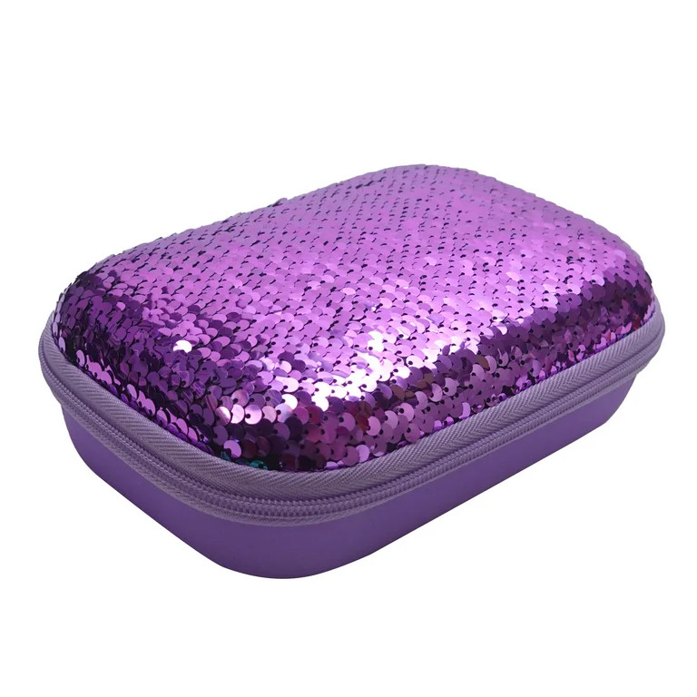 ZIPIT Purple Sequin Pencil Box, Cute Elementary School Box for Girls | Walmart (US)