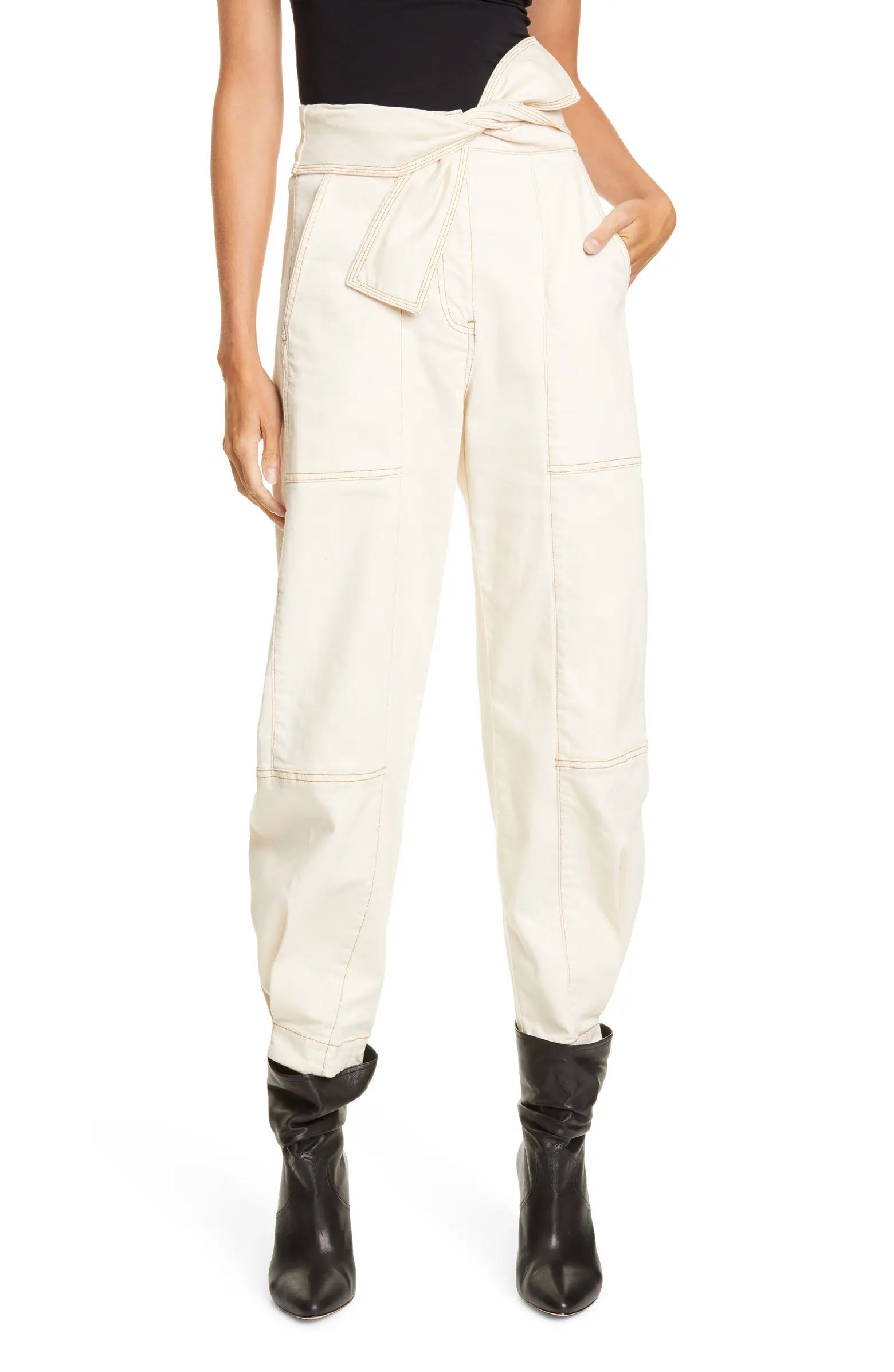 Storm Tie Waist Tapered Jeans | Nordstrom