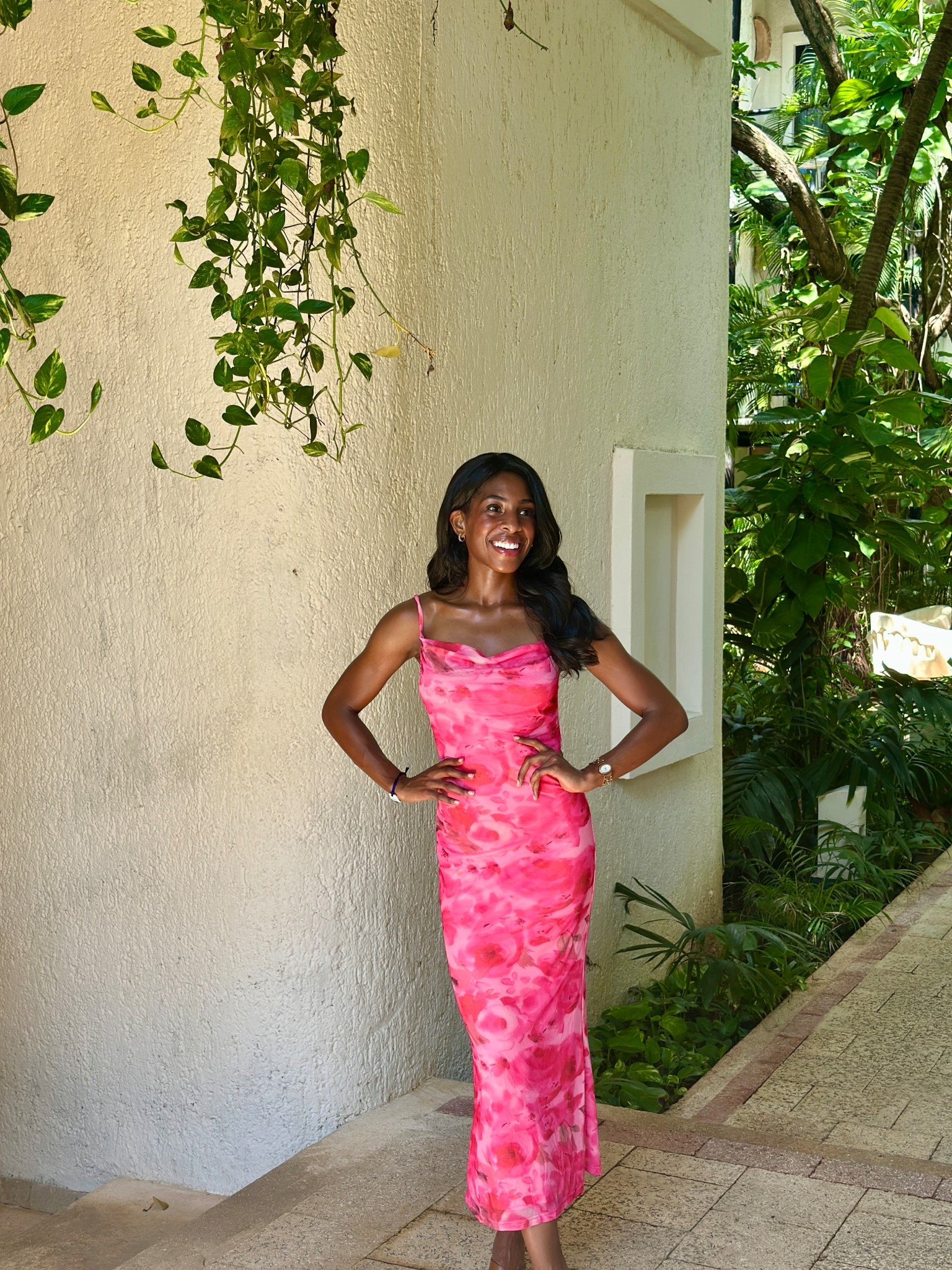 How perfect is this dress for vacation or semi formal events. It hugs in all the right places and will have you feeling stunning. 
Love how affordable it was 

Wearing size small (5’9”)

#LTKFindsUnder50 #LTKSaleAlert