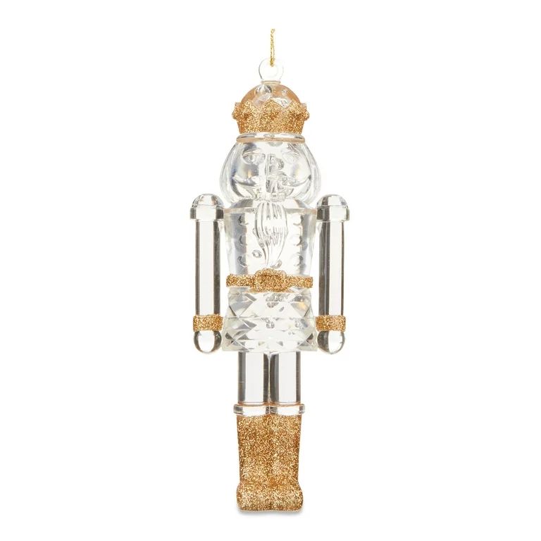 Gold and Transparent Nutcracker Decorative Ornament, 6.2 in, by Holiday Time | Walmart (US)