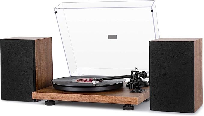 1byone Wireless Turntable HiFi System with 36 Watt Bookshelf Speakers, Patend Designed Vinyl Reco... | Amazon (US)