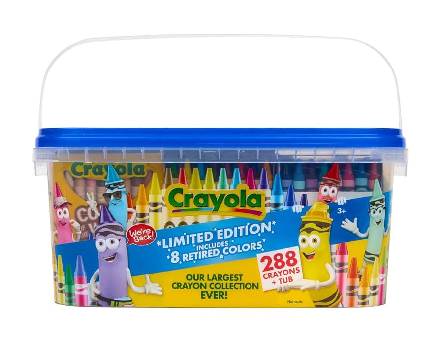 Crayola Crayon Tub - Limited Edition Colors (288ct), Bulk Crayons for Kids, Must Have Classroom A... | Amazon (US)