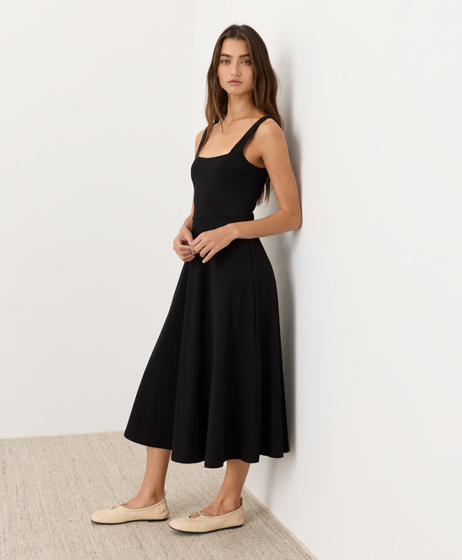 Women’s Fit & Flare Square Neck Dress made with Organic Cotton | Pact | Pact Apparel