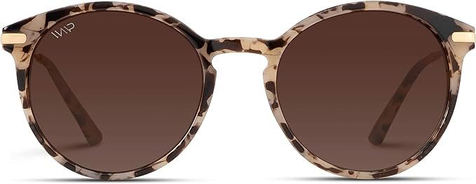 WearMe Pro - Women's Oversized Round Sunglasses with Trendy Gold Metal Temple | Amazon (US)
