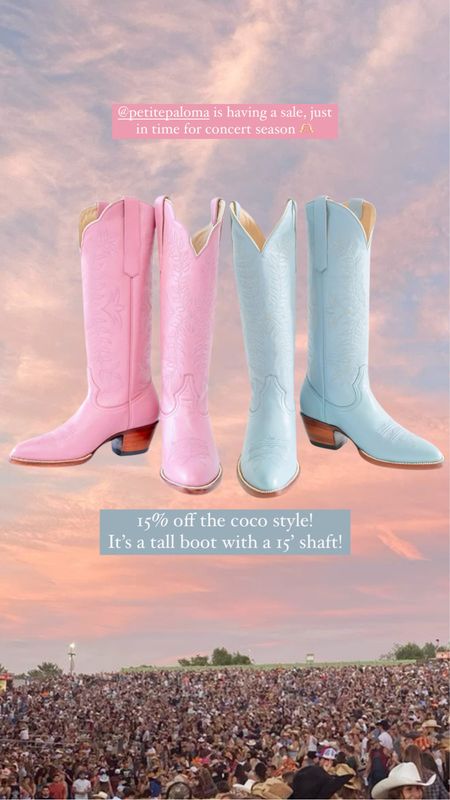 Petite Paloma is having a sale on their cowboy boots! 15% off the coco boot, discount shows in your cart! Cowgirl boots. Which ones should I order!? 

#LTKshoecrush #LTKsalealert #LTKFestival