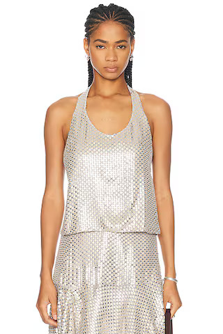 SIEDRES Lorenza Top in Grey | FWRD | FWRD 