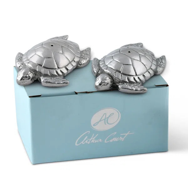 Arthur Court Designs Coastal Sea Turtle 2-Piece Salt and Pepper Set | Perigold