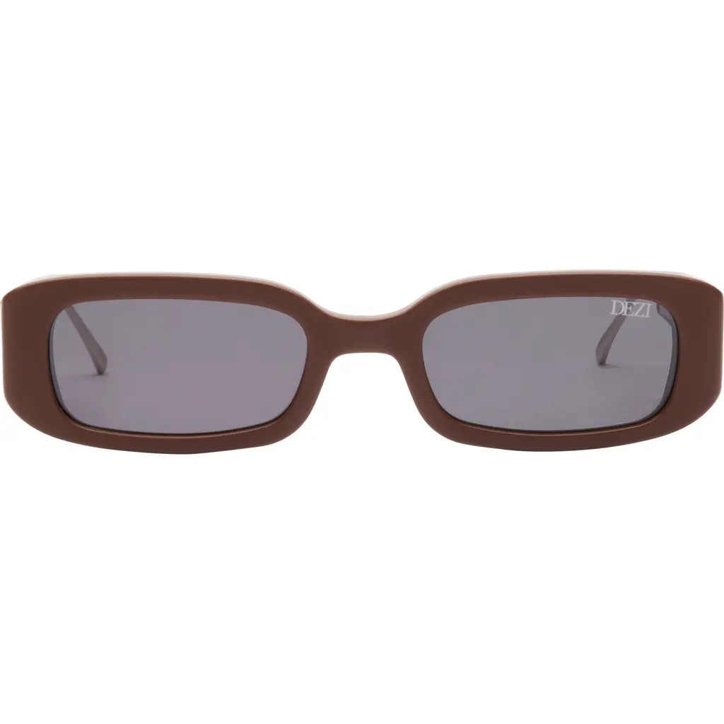 DEZI Lil Drippy 49mm Rectangular Sunglasses in Lil Drippy Matte Chocolate at Nordstrom | Nordstrom