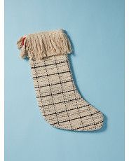 18.5in Liam Woven Cotton Stocking | Seasonal Decor | HomeGoods | HomeGoods