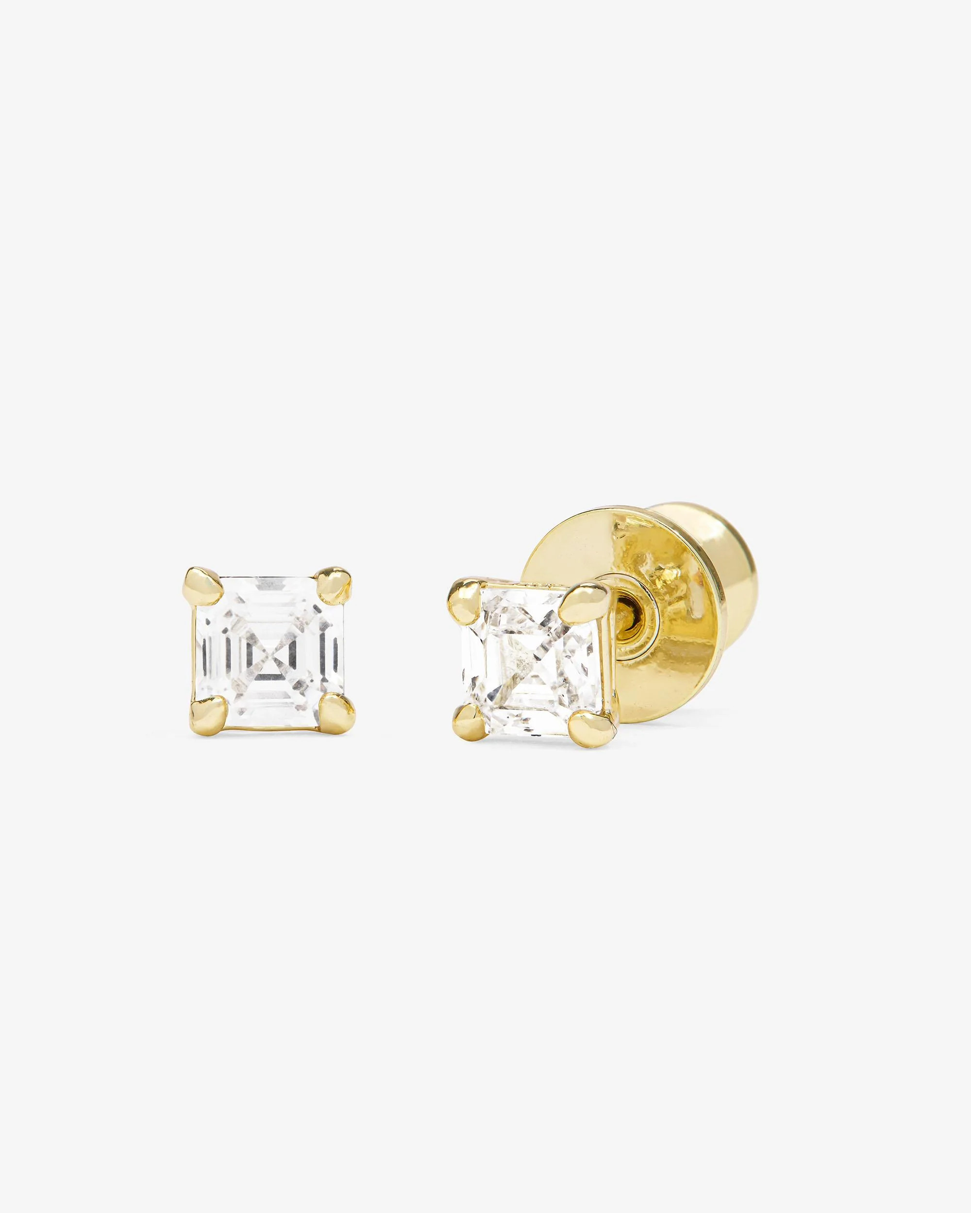 The Queen's 4mm Studs: Gold & Dainty Simulated Diamonds | Melinda Maria Jewelry