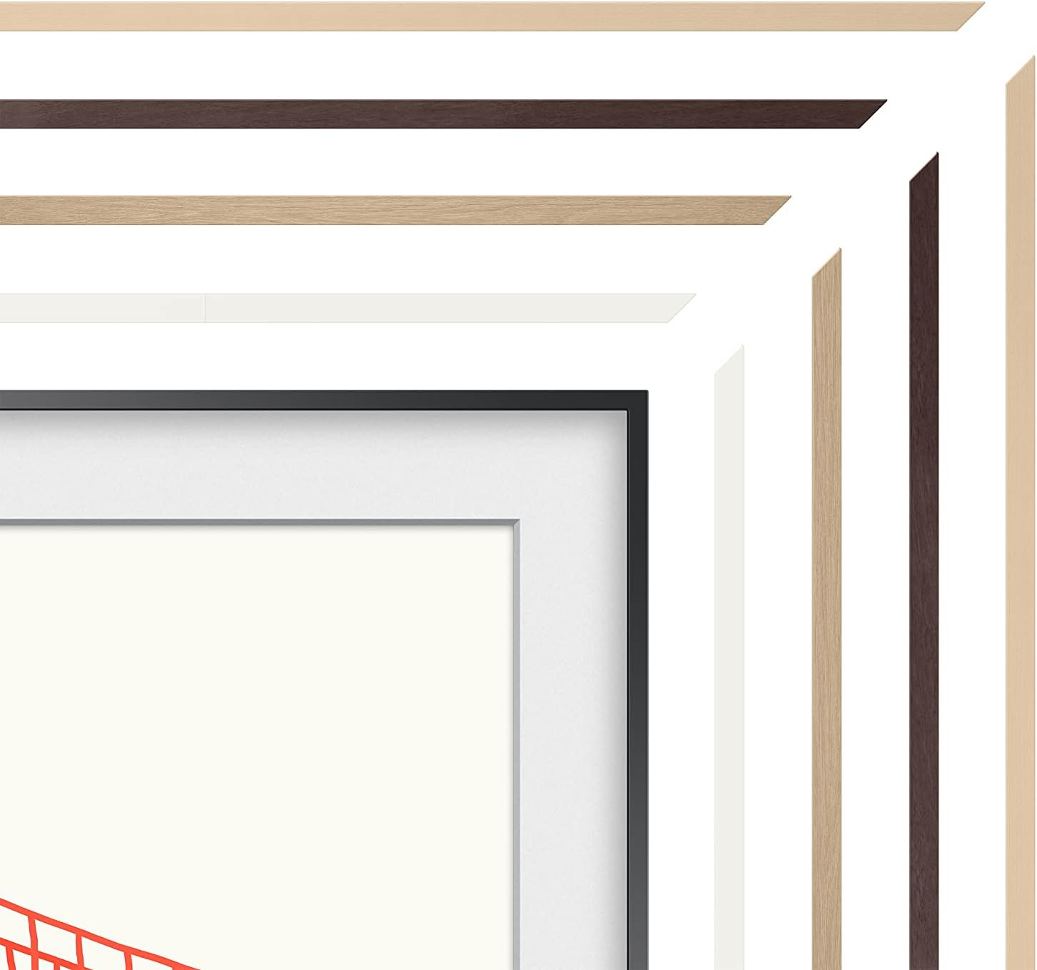 SAMSUNG 55-inch The Frame Customizable Bezel Modern Teak (VG-SCFA55TKBZA, 2021 Model) | Amazon (US)