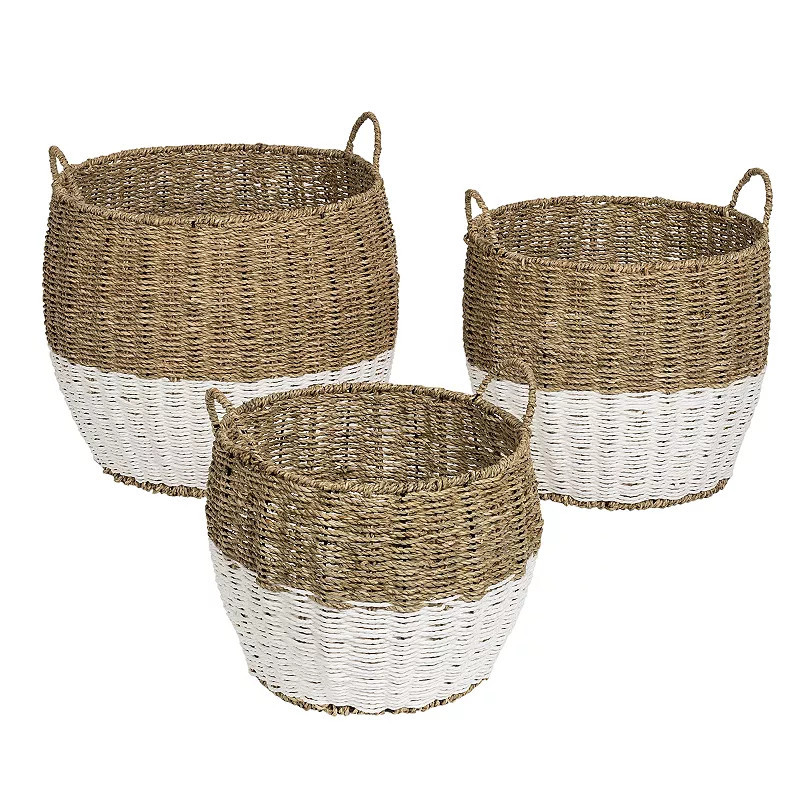 Honey-Can-Do Set of 3 Nesting Round Seagrass Storage Basket Set, Brown | Kohl's