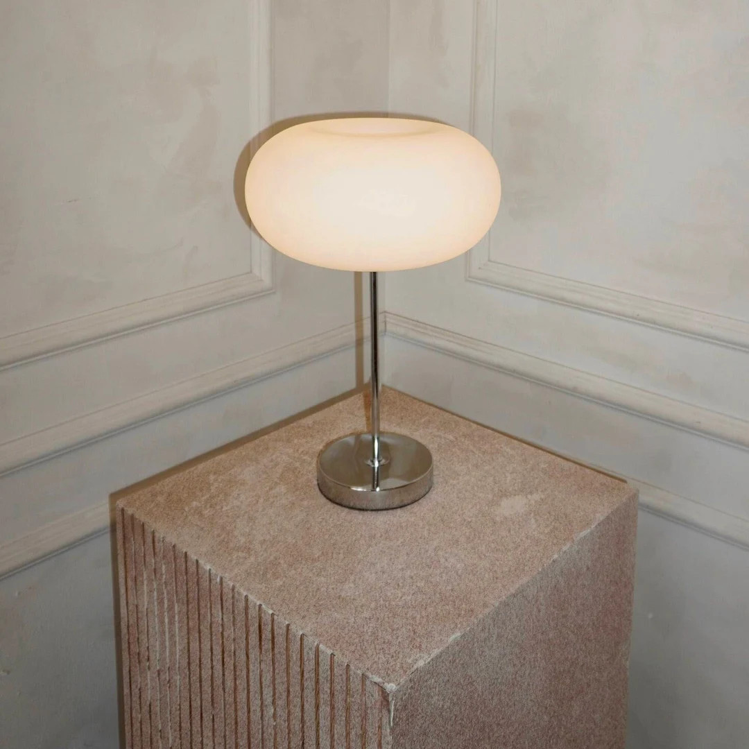 Bedside Table Lamp, Minimalistic Glass Oval Lamp, Table Lamp, Modern Lighting, Retro Lamp, Nordic... | Etsy (US)