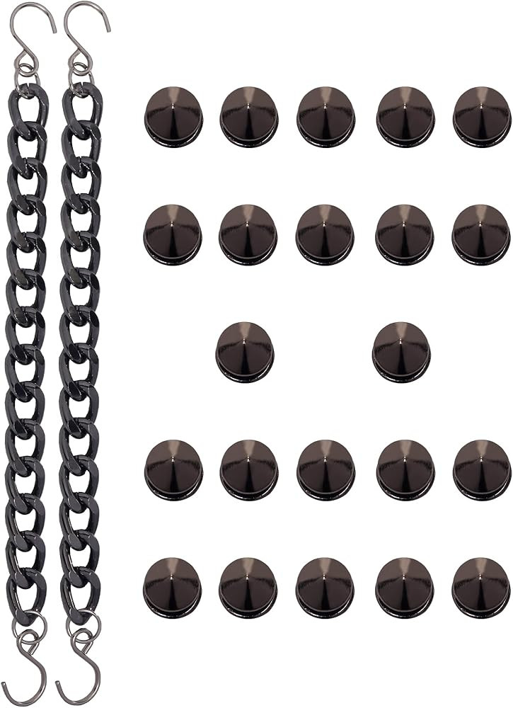 GIDDITZ Metal Shoe Chains Punk Rivet Cone Spike Shoe Charms Bling Chain Decoration Sandals for Wo... | Amazon (US)