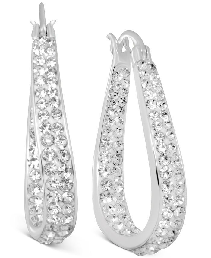Crystal In & Out Teardrop Drop Earrings in Fine Silver-Plate | Macys (US)