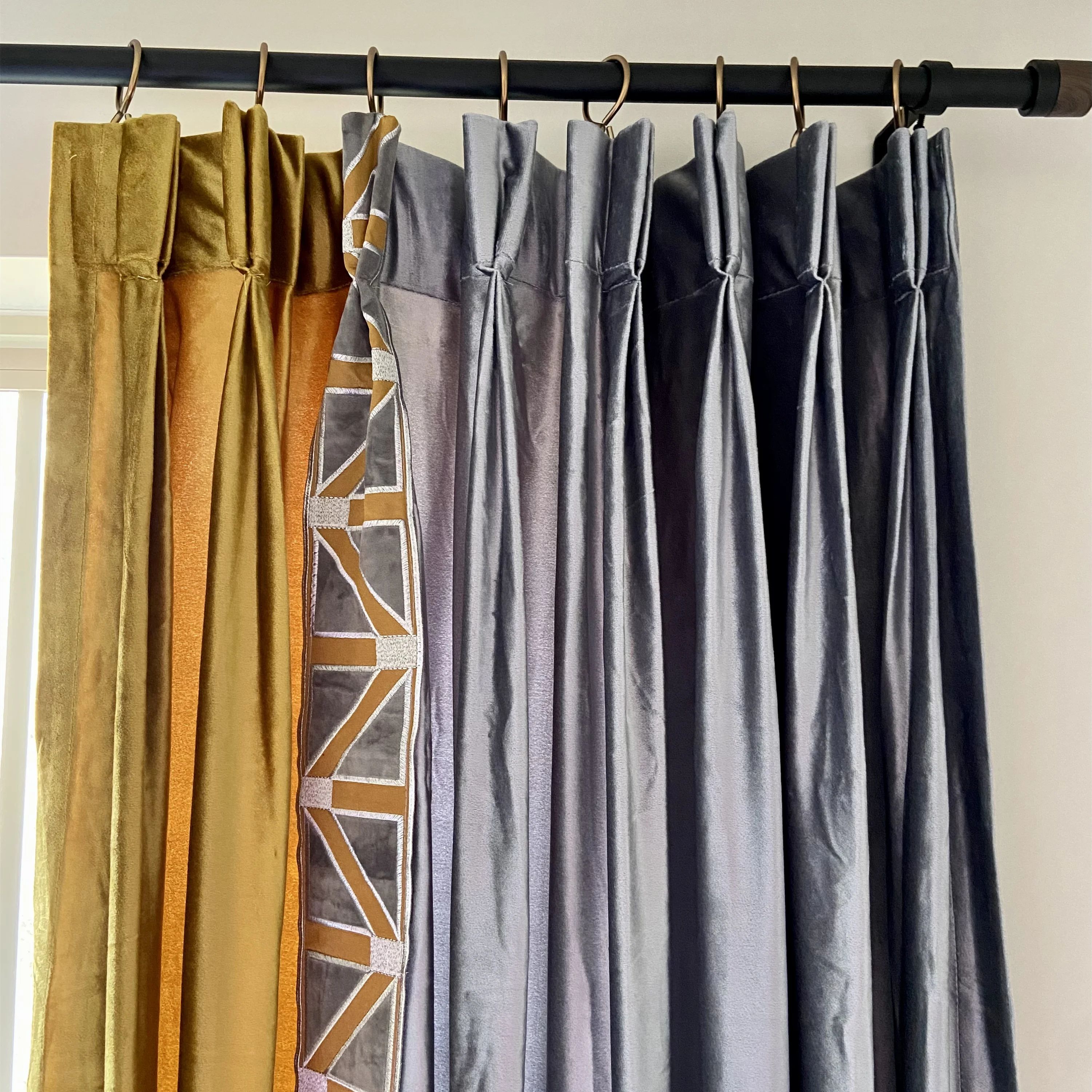 Modern Velvet Solid Color Room Darkening Thermal Pinch Pleats Curtain Panels | Wayfair Professional