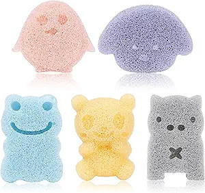 KECUCO Baby Bath Sponge for Bathing, Konjac Bath Sponges for Infants, Toddler, Kids Bath Toys, Na... | Amazon (US)