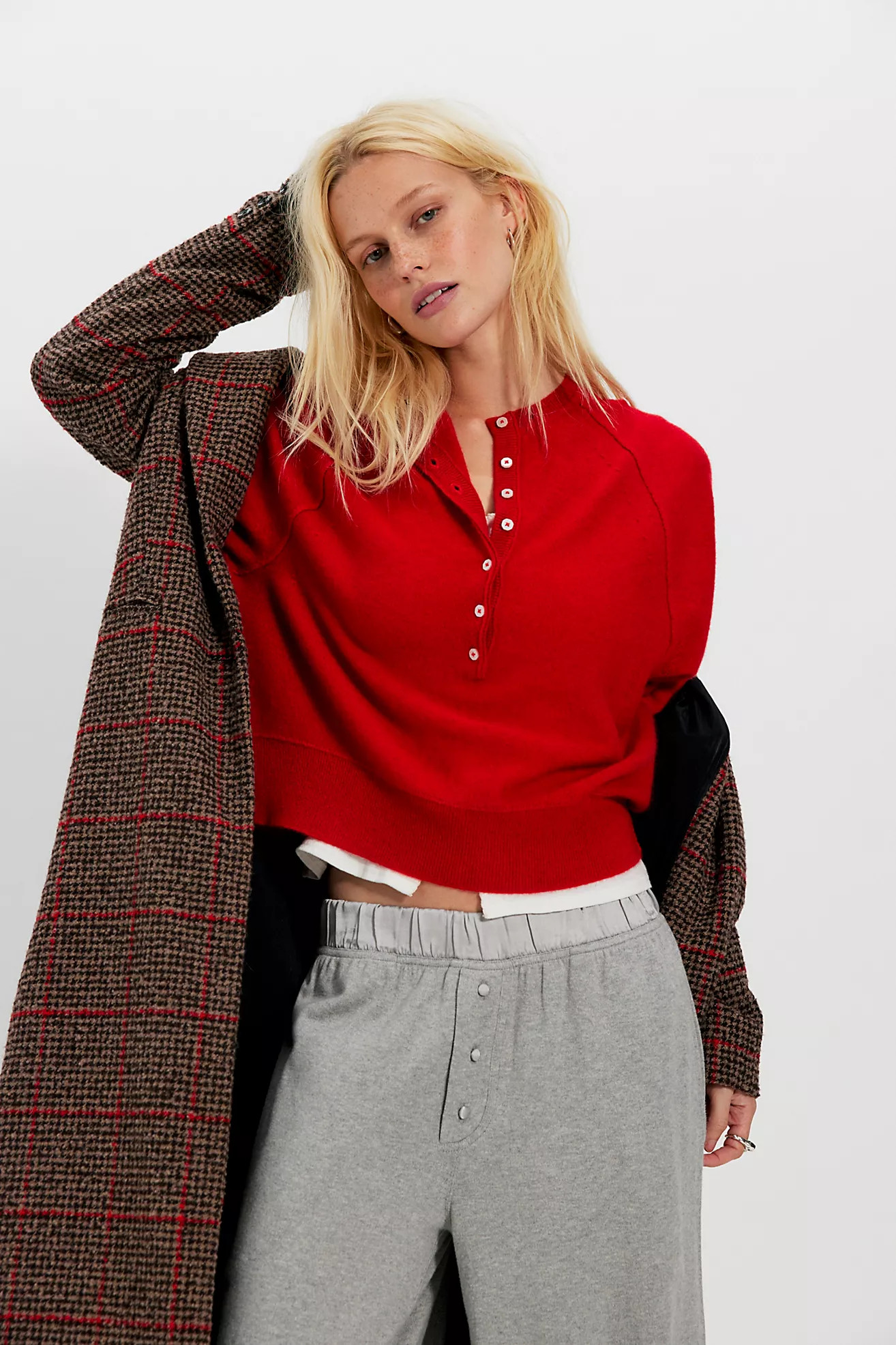 Porta Cashmere Henley Sweater | Free People (UK)