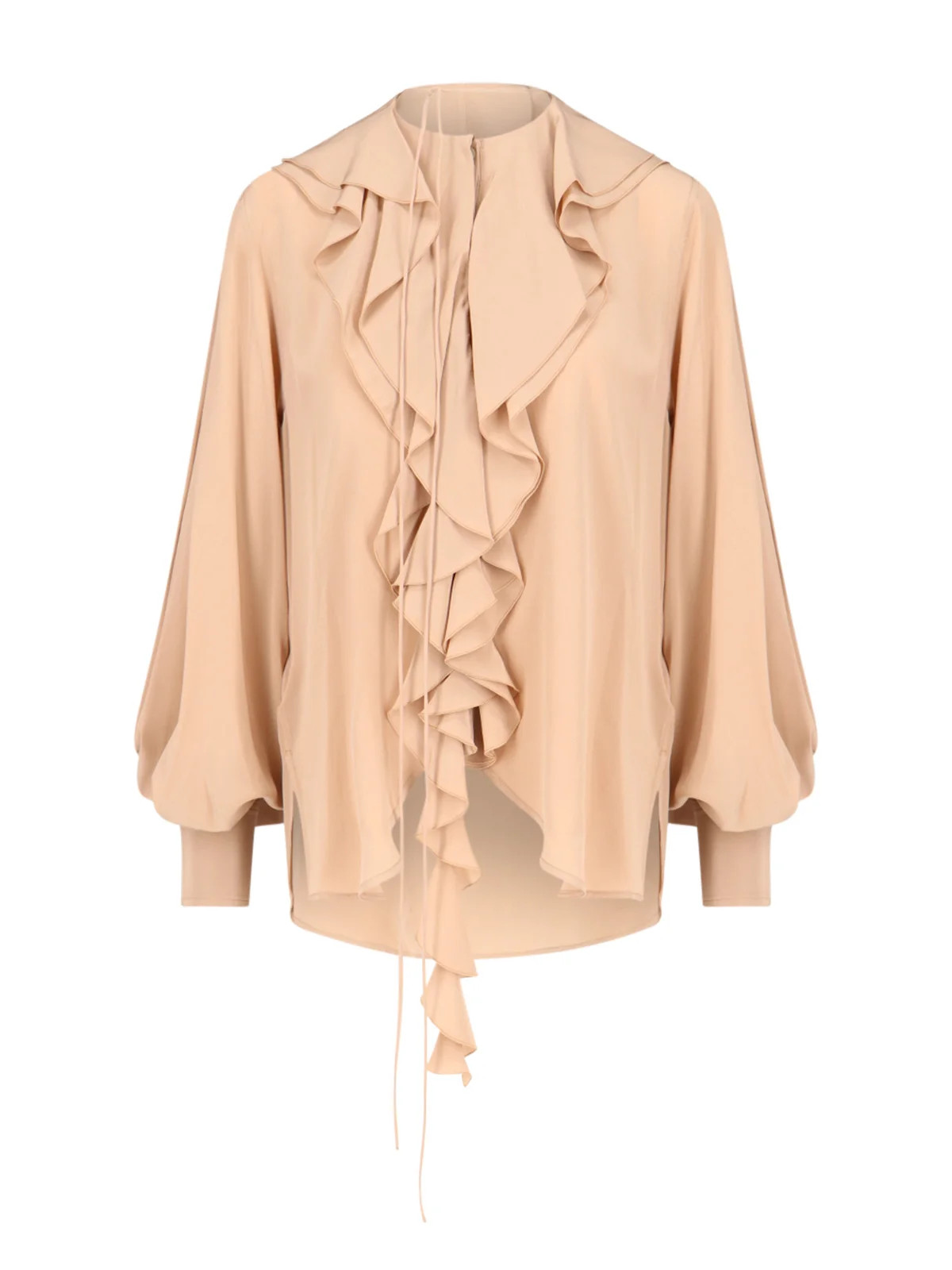 Victoria Beckham Romantic Ruffled Asymmetric Hem Blouse | Cettire Global