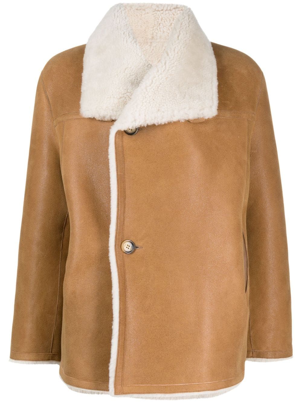shearling reversible double-breasted coat | Farfetch Global