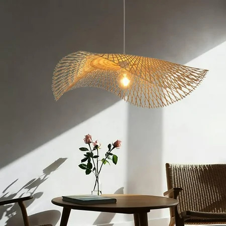 Rustic LED Pendant Lighting Chandelier Sconce Pfond Hanging Light Fixture Bamboo 1 Tier | Walmart (CA)