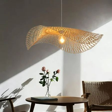 Rustic LED Pendant Lighting Chandelier Sconce Pfond Hanging Light Fixture Bamboo 1 Tier | Walmart (CA)