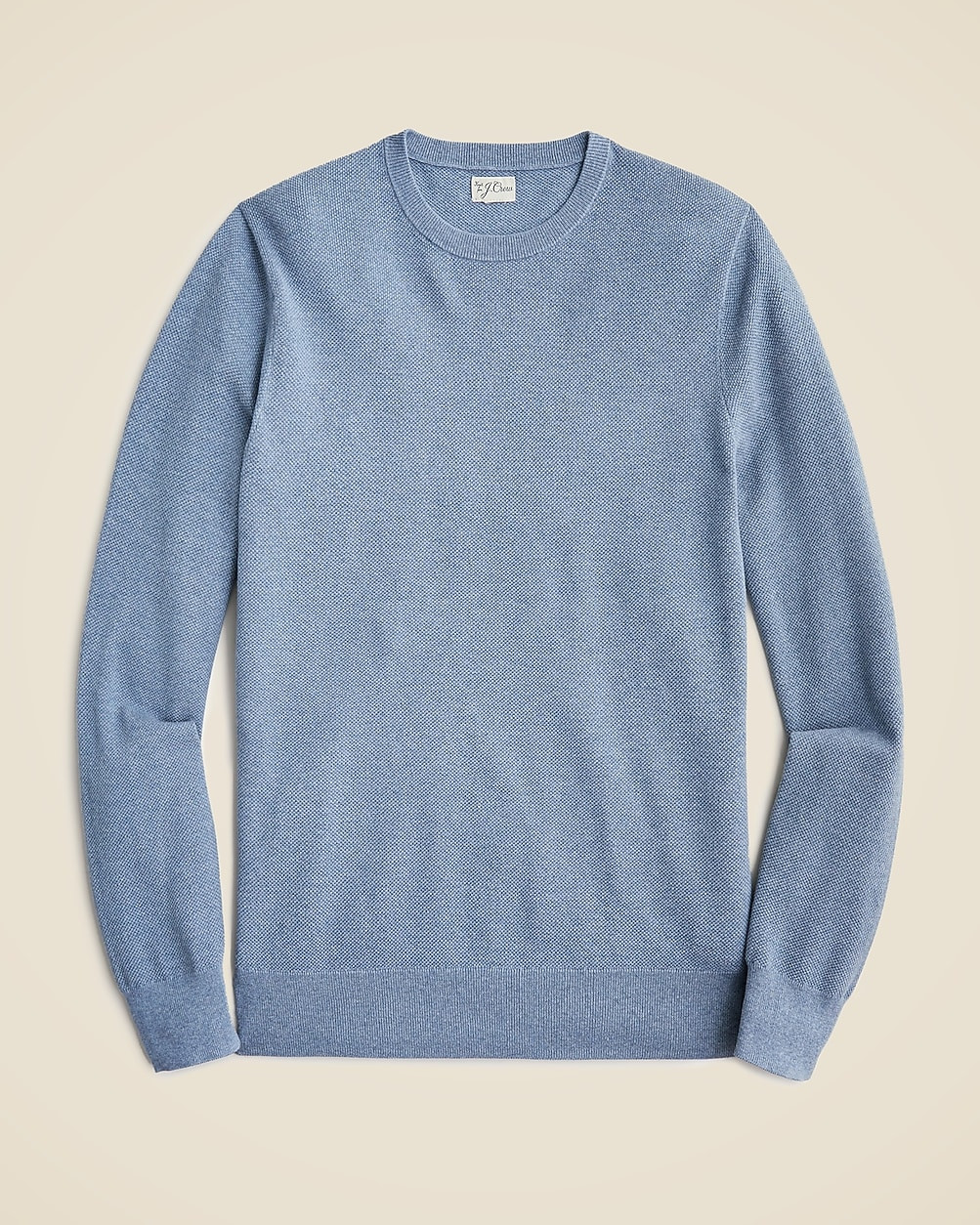 Cotton piqué-stitch crewneck sweater | J. Crew US