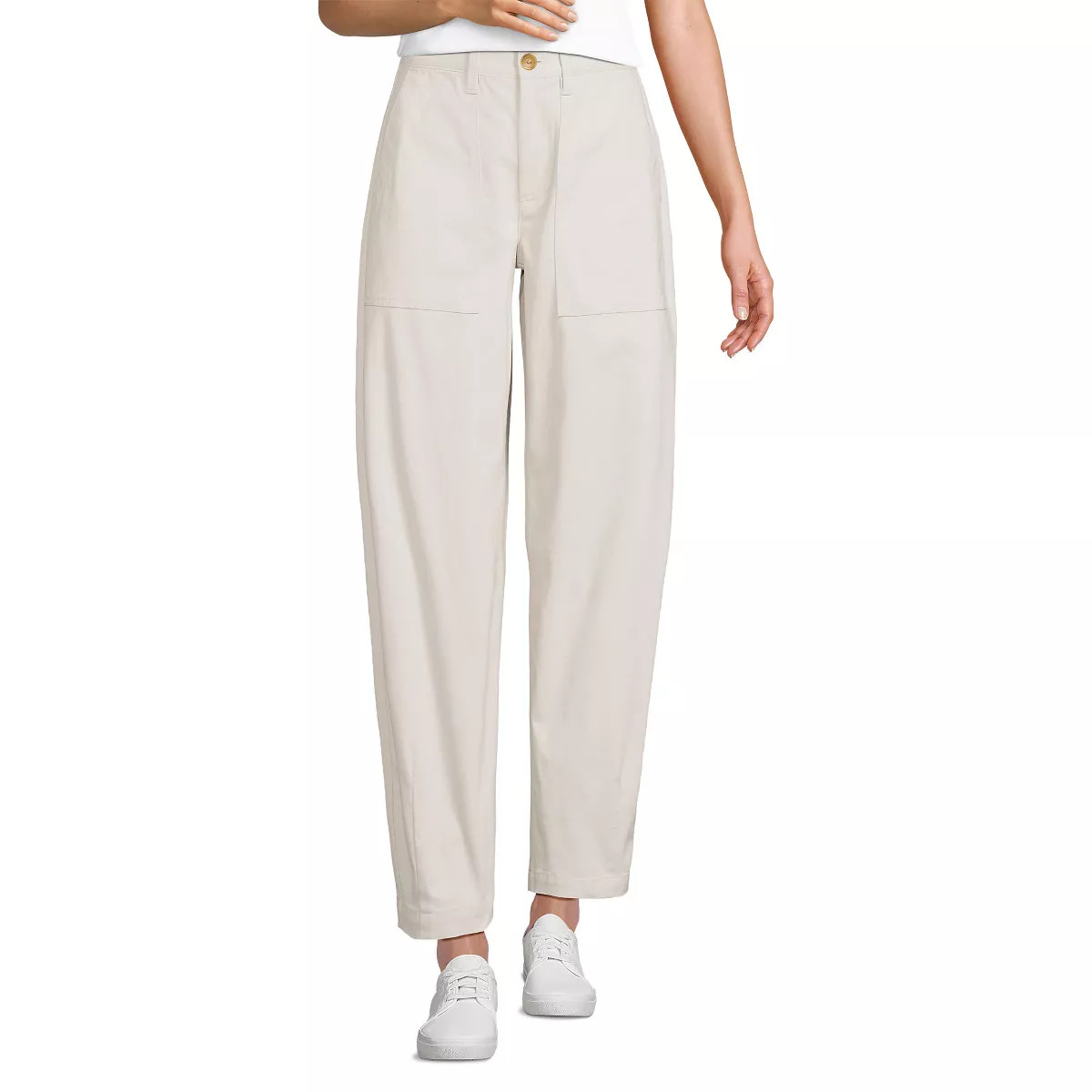 Lands' End Women's High Rise Barrel Leg Chino Pants | Target