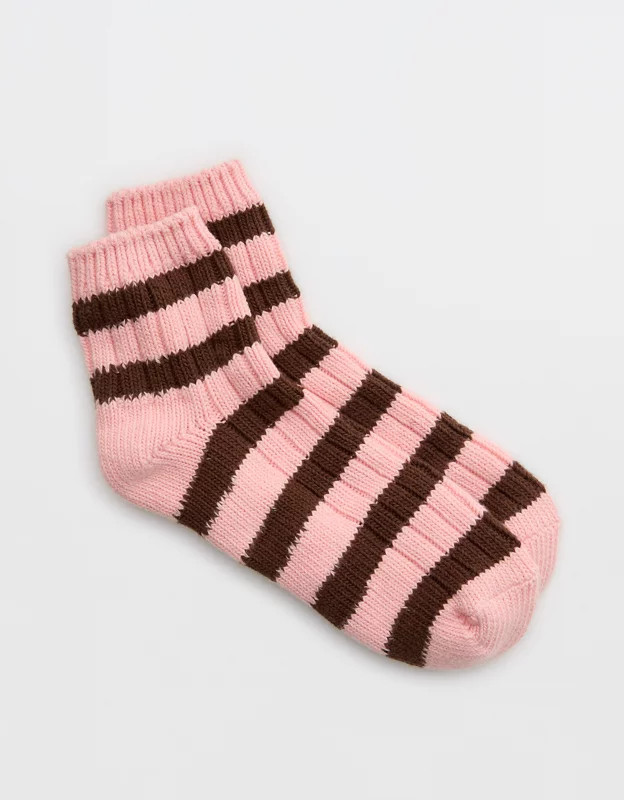 Aerie Knit Stripe Quarter Socks | American Eagle Outfitters (US & CA)