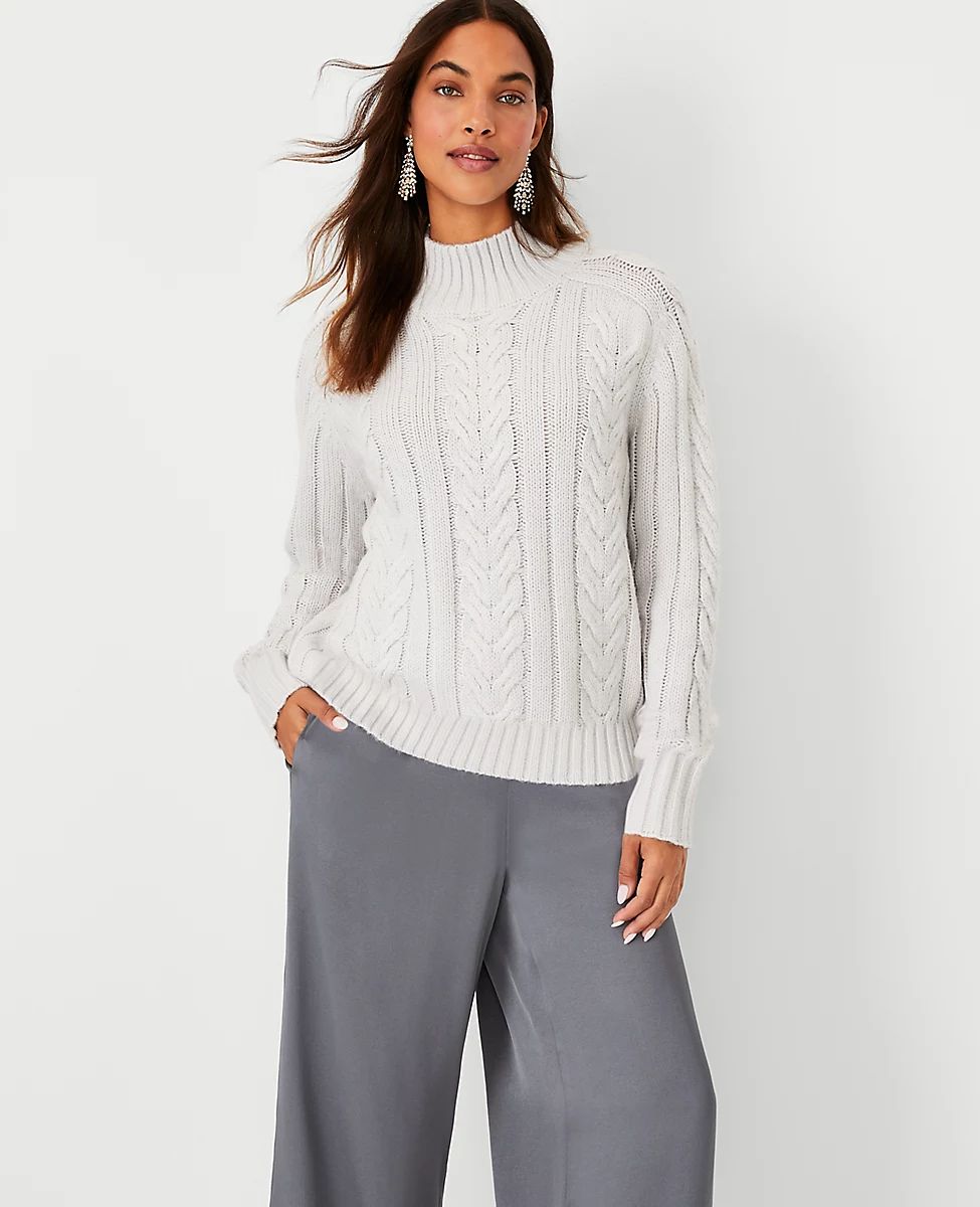 Turtleneck Cable Sweater | Ann Taylor (US)