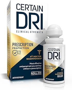 Certain Dri Prescription Strength Clinical Antiperspirant Roll-On Deodorant, Hyperhidrosis Treatm... | Amazon (US)
