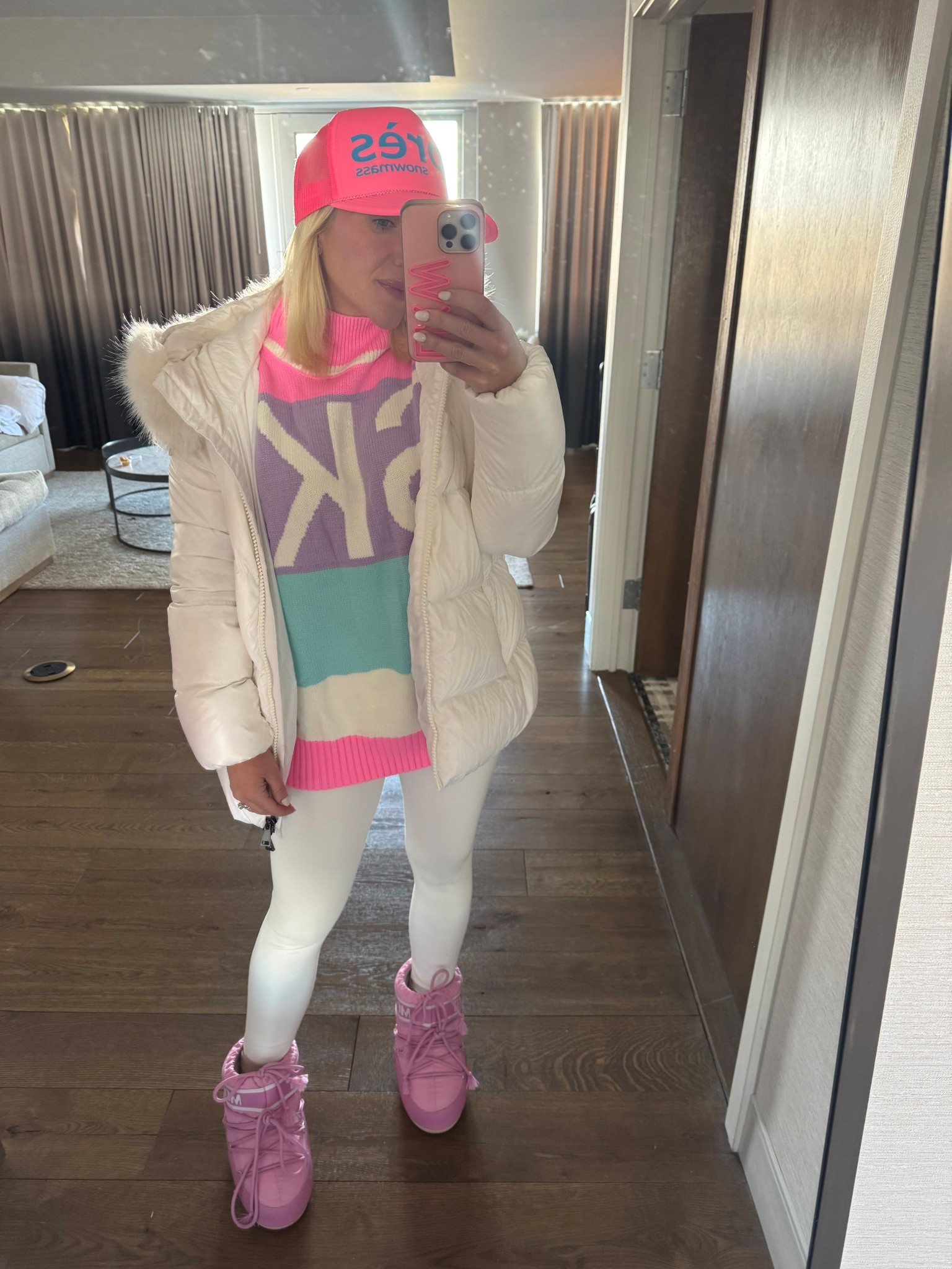 Amazon ski sweater under $20.
White Alo leggings.
Pink moon boots. Après ski look. Aspen Snowmass.
Spring ski 
Ski trip 

#LTKFindsUnder50 #LTKPetite #LTKSeasonal