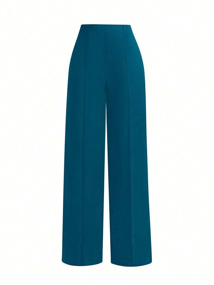 Women's Casual Solid Color Straight Leg Pants, Everyday Wear | SHEIN