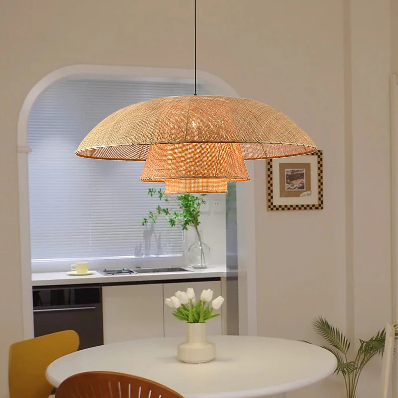 Bamboo Chandelier Retro Rattan 60cm E26/E27 Chandelier Ceiling Lighting is Applicable to Living R... | Lightinthebox