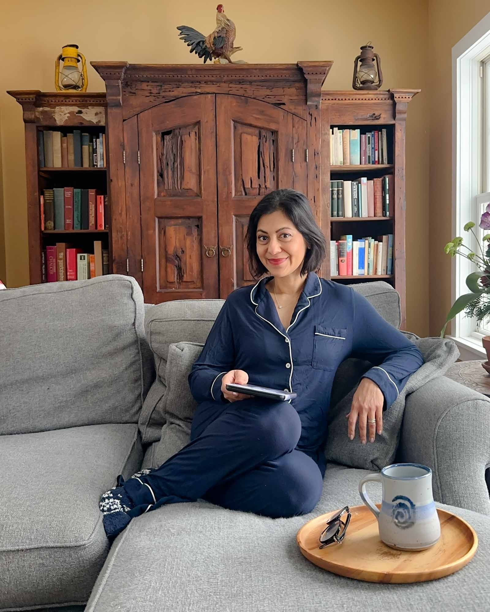 After the holidays, it's always nice to have some couch time in cozy pajamas 💙

#LTKmomlife #LTKOver40 #LTKselfcare