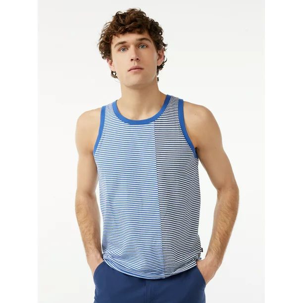 Free Assembly Men's Off Set Stripe Tank - Walmart.com | Walmart (US)