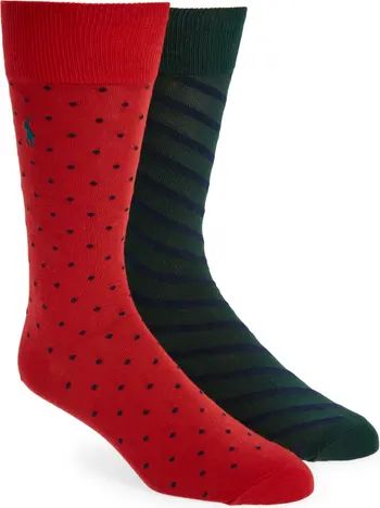Men's Dot 2-Pack Stretch Cotton Blend Socks | Nordstrom