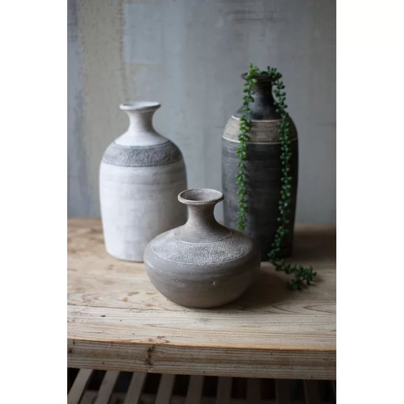 Vail 3 Piece Isley Gray Indoor / Outdoor Table Vase Set | Wayfair North America